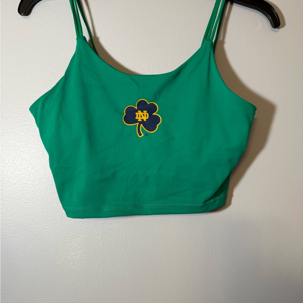 Notre Dame Crop Top Tank with Shamrock Logo